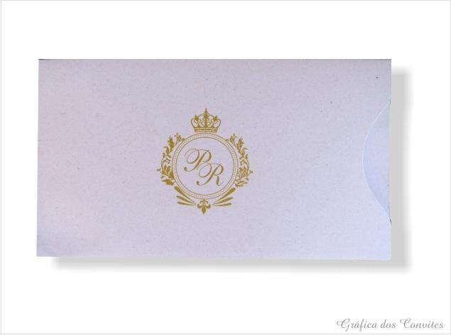 Convite em papel Granito Impressão Dourada Valor de 100 convites 225,00 Codigo tn-350