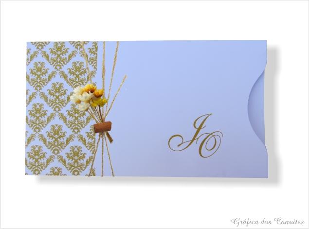 Convite em papel Branco-AA Impressão Dourada Valor de 100 convites 295,00 Codigo tn-352