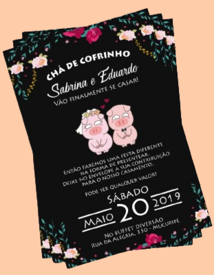 Convite Cha De Cofrinho Grafica Dos Convites 